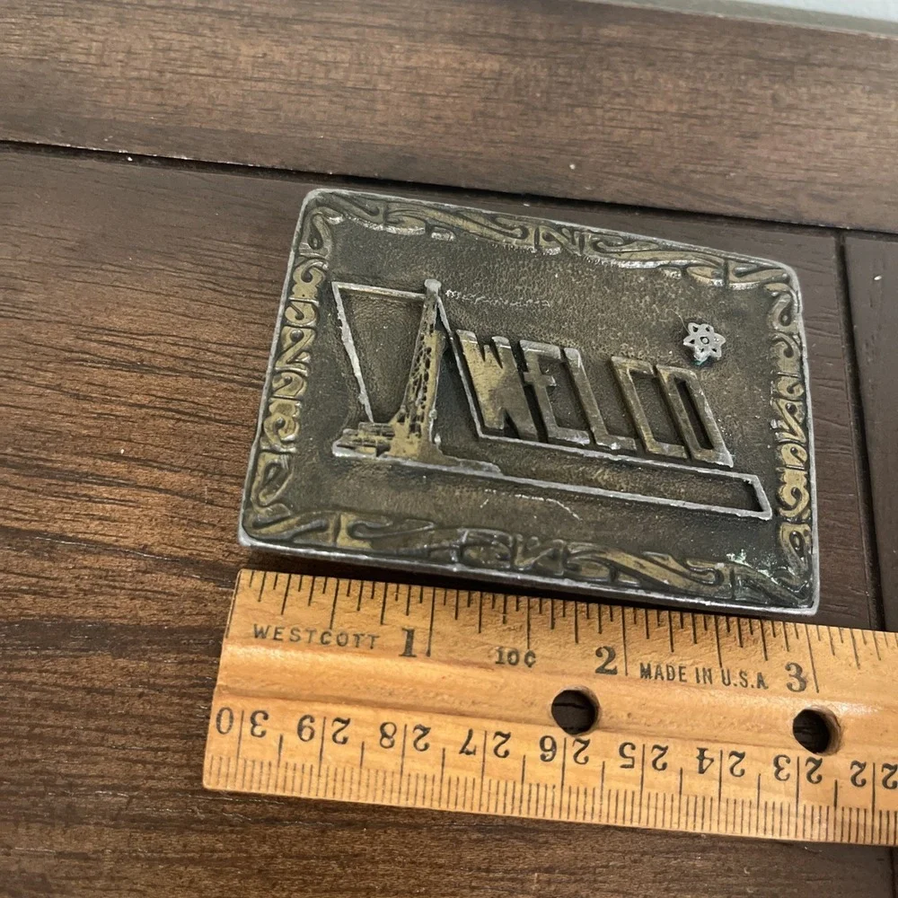 Welco Oil Derrick Belt Buckle By Hit Line USA Vintage